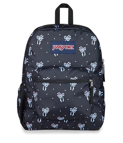 JanSport Cross Town Backpack - Simple Bag for Everyone with 1 Main Compartment, Front Utility Pocket - Premium Class Accessories - Pastel Petals - color: Pastel Petals Black/Blue/Pink/Green
