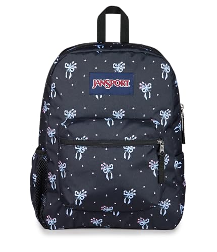 JanSport Cross Town Backpack - Simple Bag for Everyone with 1 Main Compartment, Front Utility Pocket - Premium Class Accessories - Pastel Petals - color: Pastel Petals Black/Blue/Pink/Green