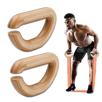 Lights Mountain Wooden Resistance Bands Handles Versatile Exercise Handles with Anti-Slip Grip Tapes for Elastic Band Workouts Home Gym Strength Training and Full-Body Workouts - color: handles with embedded metal plates