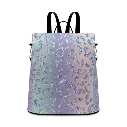 Anti-Theft Daypacks Gradient Purple Glitter Print Backpack Purse for Women Fashion Bag Travel Pack Basic Casual Bags - color: Gradient Purple Glitter Print, size: No Custom