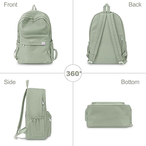 YFGBCX Cute Aesthetic Backpack for Women Solid Color Backpacks Lightweight Classic Backpack for Women Laptop Backpacks - color: Green