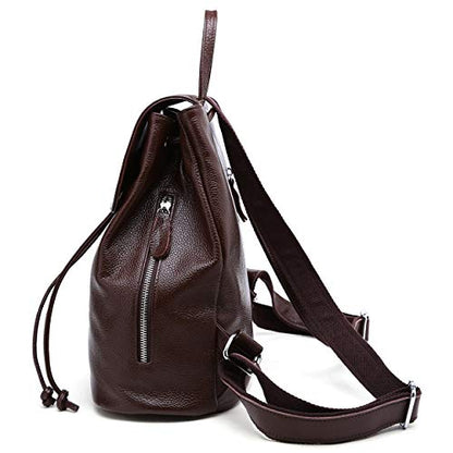 BOYATU Women’s Full-Grain Leather Backpack Purse, Minimal Structured Design, Work Commuter & City Travel, Compact Everyday Essentials, Fashion RFID Pocket Bag (Coffee Brown) - color: Coffee Brown