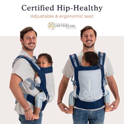 Beco Toddler Carrier with Breathable 3D Mesh & Extra Wide Seat - Front-Carry & Backpack Style - Lightweight Sling Carrier for Children (24-48 Months) - Cool Navy - color: Cool Navy