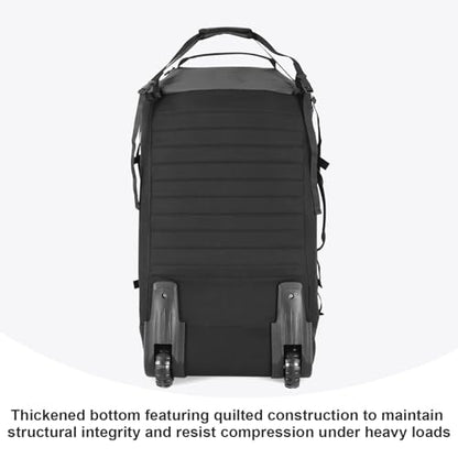 85L 29“ Foldable Rolling Backpack with Wheels, Soft-side Travel Duffle Bag with Separate Shoe Compartment, Full Quilted Bottom, Grey - color: Grey