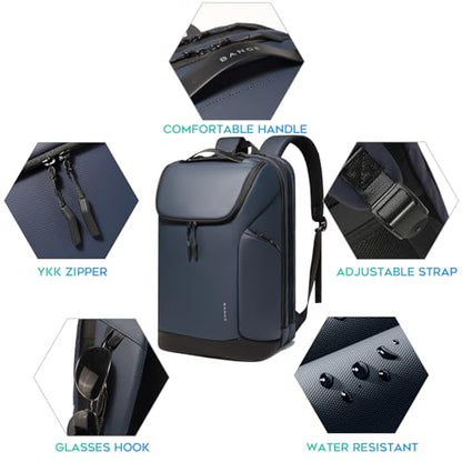 BANGE Laptop backpack with 15.6 inch laptop compartment fit for overnight and commute for men and women (Blue) - color: Blue