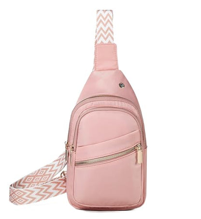 EVANCARY Small Sling Bag Crossbody Bags for Women Men, Sling Backpack Chest Daypack Cross Body Bag for Travel Outdoor - color: V Pink