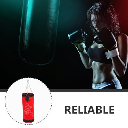 FOMIYES Boxing Sandbag Empty Hanging Fitness Sandbag Thickened Red Pu Leather Kickboxing Training Punching Bag for Home Gym Martial Arts Workout