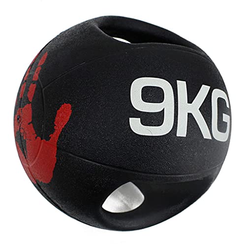 Professional 3KG-10KG Double Handle Grip Medicine Ball - for Weights Training MMA Boxing Exercise Fitness (J 9KG) - size: 9KG