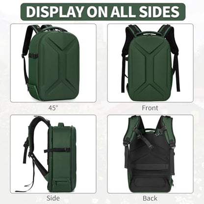 Camera Backpack, Hardshell DSLR Photography Camera Bag with Rain Cover, Waterproof Hard Shell Camera Case with Tripod Holder & 15.6" Laptop Compartment Compatible with Canon/Nikon/Sony/DJI Mavic Drone - color: Green
