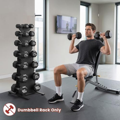 Dumbbell Rack Stand Only, 7-Tier | 5-Tier | 3-Tier Weight Rack for Dumbbells, Wide-Slot No-Interference Design, Solid Steel Construction Weight Holder for Home Gym, Dumbbell Storage Rack (Rack Only) - size: 7 Tier