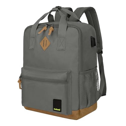 Goloni Small Carry On Travel Backpack with USB Charging Port, Lightweight Water Resistant Mini Carry-on Backpack for Men Women, Compact Personal Everyday Backpack,Grey - color: Grey
