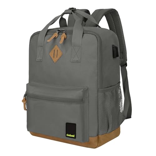 Goloni Small Carry On Travel Backpack with USB Charging Port, Lightweight Water Resistant Mini Carry-on Backpack for Men Women, Compact Personal Everyday Backpack,Grey - color: Grey