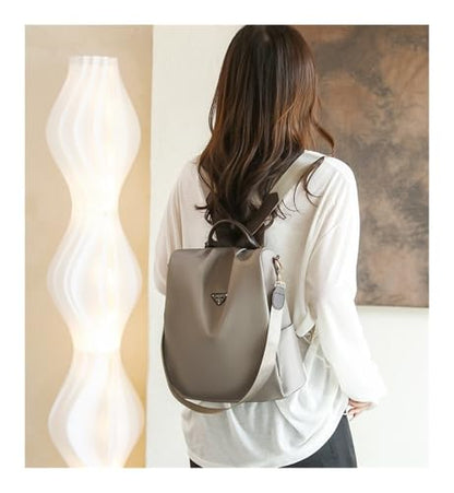 Multifunctional minimalist backpack, solid color versatile commuter backpack, casual handbag/shoulder bag(Khaki) - color: Khaki