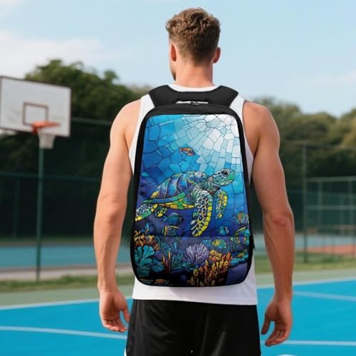 Basketball Backpack With Separate Ball Compartment And Shoes Fit Basketball Volleyball Football - color: Turtle