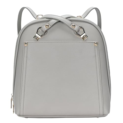 MMS Brands Miztique Daisy Convertible Backpack Purse for Women | Vegan Leather Shoulder Strap Bag or Convertible Backpack | (Grey) - color: Grey