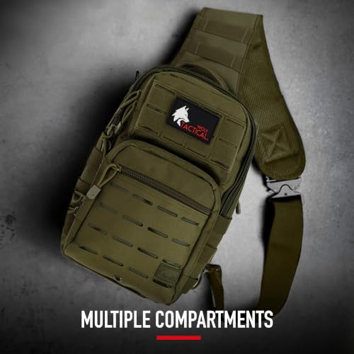 WOLF TACTICAL EDC Sling Bag - Concealed Carry Shoulder Bag for Range, Travel, Hiking, Outdoor Sports - color: Od Green