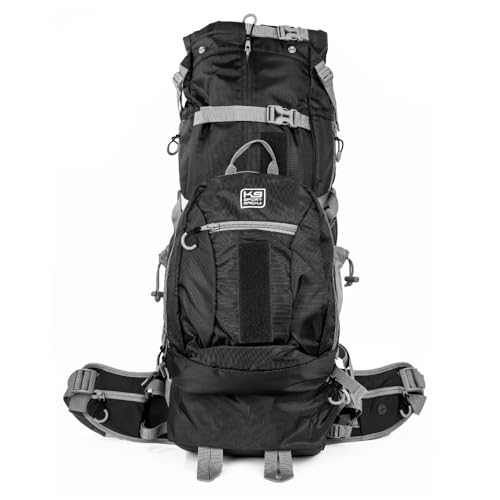 K9 Sport Sack Kolossus - XXL, Black - The Big Dog Backpack - Ideal for Dogs 26-29” Long - Fully Adjustable Pet Carrier - Doubles as a Professional-Grade 60L Hiking Pack