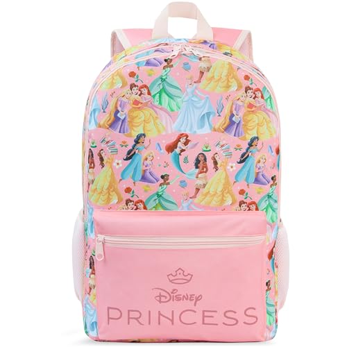 Get Trend Disney Princess Kids Backpack for Girls, 18 inch Bookbag with Padded Straps, Travel School Bag, Girls Gifts (Multi Princess) - color: Multi Princess
