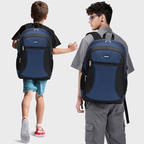 School Backpack for Middle School Teen Boys Bookbag Big Kids 16-18 10-12 10-13 12-14 14-16 Years Old Knaksack Mochila Escolar Para Niños Teenager Youth Schoolbag Senior Year Most Women Men 18" - color: Navy