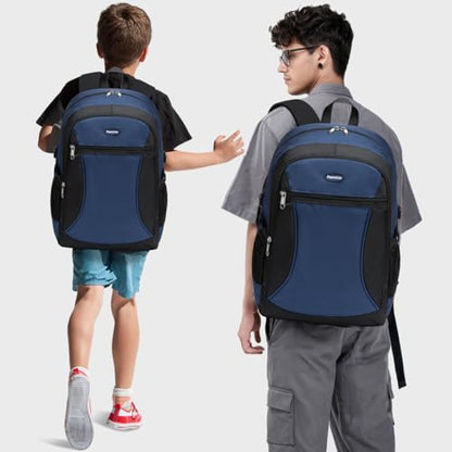 School Backpack for Middle School Teen Boys Bookbag Big Kids 16-18 10-12 10-13 12-14 14-16 Years Old Knaksack Mochila Escolar Para Niños Teenager Youth Schoolbag Senior Year Most Women Men 18" - color: Navy