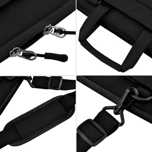 Hseok Laptop Shoulder Bag 15.6-16 inch Case,Water-Resistant Shockproof Computer Handbag with Small Case Compatible with MacBook Pro/Neo 16",Mac Air 15 M5, XPS 15/16 and most 15.6-16 PC,Black - color: Black, size: 15.6-16"