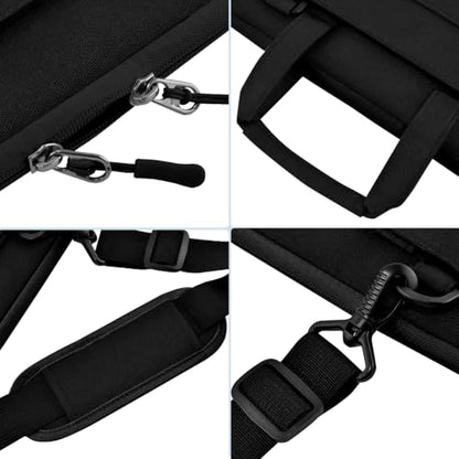 Hseok Laptop Shoulder Bag 15.6-16 inch Case,Water-Resistant Shockproof Computer Handbag with Small Case Compatible with MacBook Pro/Neo 16",Mac Air 15 M5, XPS 15/16 and most 15.6-16 PC,Black - color: Black, size: 15.6-16"