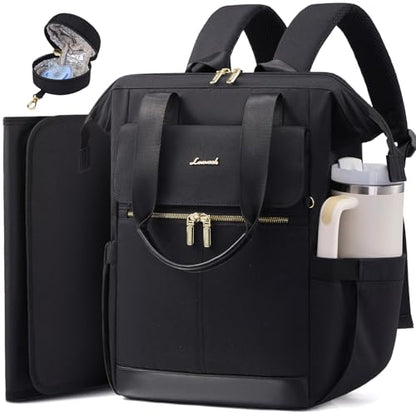 LOVEVOOK Baby Diaper Bag Backpack, Large Bag for Boys & Girls (Black, M-3pcs) - color: Black