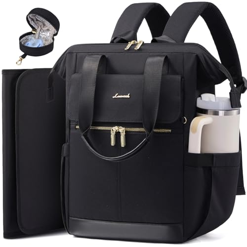 LOVEVOOK Baby Diaper Bag Backpack, Large Bag for Boys & Girls (Black, M-3pcs) - color: Black