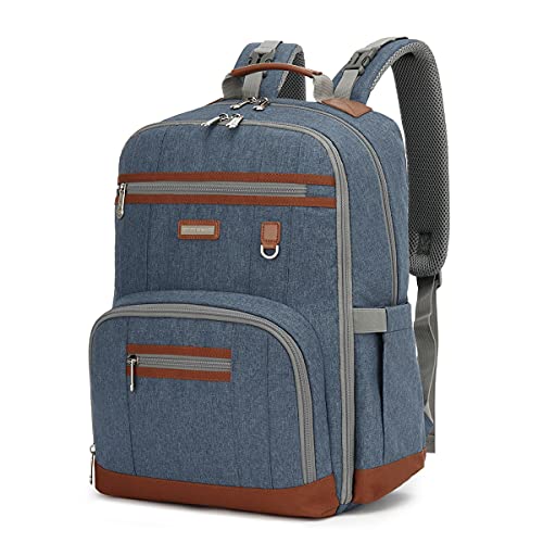 Diaper Bag Backpack, Large Baby Nappy Bags with Portable Changing Pad for Boys and GirlsMultifunction Travel Baby Bag for Moms Dads, Shower Gifts Waterproof and Stylish，Deep Blue - color: Deep Blue