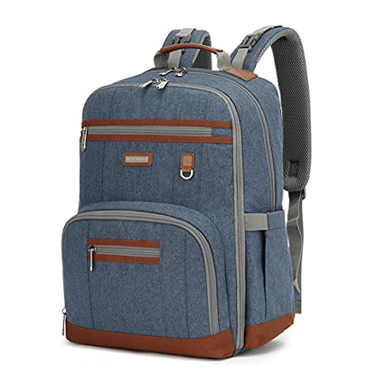 Diaper Bag Backpack, Large Baby Nappy Bags with Portable Changing Pad for Boys and GirlsMultifunction Travel Baby Bag for Moms Dads, Shower Gifts Waterproof and Stylish，Deep Blue - color: Deep Blue