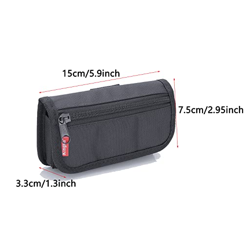 King Ma Small DSLR Camera Battery Bag Pouch Holder Case Camera Batteries Waist Bag Compatible with LP-E6 LP-E17 FZ100 FW50 F550 AA Battery and SD Card Holder Memory Card Case