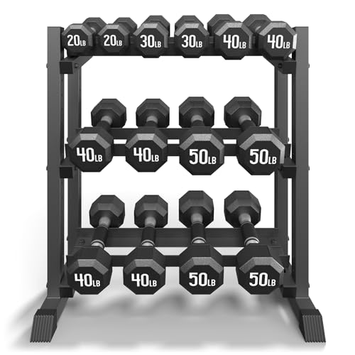 3-Tier Dumbbell Rack, 1100LB Capacity Adjustable Weight Rack for Home Gym, Heavy-Duty Weight Stand for Dumbbells Kettlebells & Weight Plates(Rack Only) - size: 34X18.7X36inch