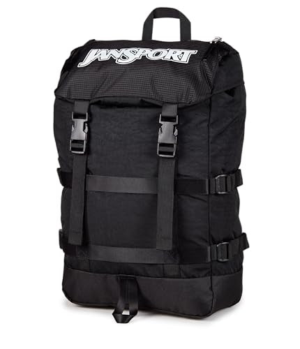 JanSport Skip Pack Backpack – 28L Capacity, Fits 13.5" Laptop, Large Main Compartment, Side Water Bottle Pocket – Ideal for Work & Travel, Black - color: Black