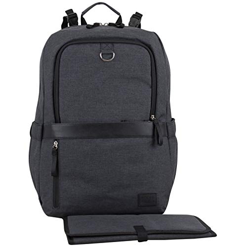 BODHI The Baby Athleisure Tech Diaper Bag Backpack with removable changing pad, Unisex, for Moms and Dads - Black Chambray - color: Black