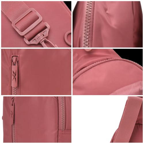 Reebok Unisex Crossbody Bag - Convertible Compact Durable Cross Body Bag for Women and Men - Gym and Travel Essentials, Size One Size, Berry Rose - color: Berry Rose