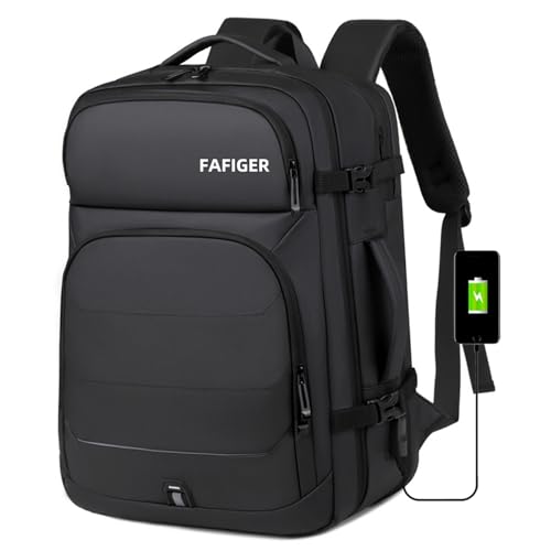 Travel Backpack for Men & Women - 40L Expandable Carry-On Backpack, TSA Approved 16 Inch Laptop, Weekend Outdoor Essentials, Airline Flight Approved, Black