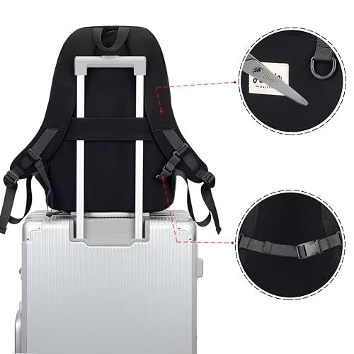 Laptop Backpack for Women College High Schoolbag Big Students Bookbags Large Multi pocket Travel Daypack Casual (Black) - color: Black