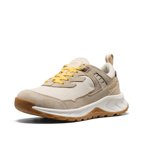 KEEN Kids Hightrail Waterproof Hiking Shoes (Little Kid/Big Kid) - color: Birch/Daffodil, size: 10 Little Kid