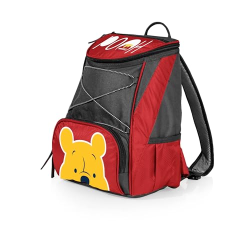 Picnic TIME Disney Backpack Cooler, Insulated Soft Cooler Backpack, Waterproof Lunch Bag, Portable Hiking Ice Chest for Beach, Picnic, Camping & Travel - color: Disney Winnie the Pooh - Red With Gray Accents