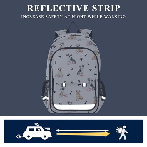 ALAZA Puppy Dog Paw Prints Animal Laptop Backpack Purse for Women Men Travel Bag Casual Daypack with Compartment & Multiple Pockets - color: Dog