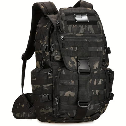 50L Military Tactical Backpack 3 Day Assault Pack Molle Daypack Hiking Backpack for Men and Women - color: Blacktie-dye