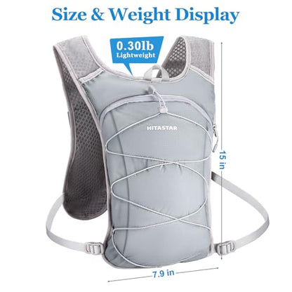 Hydration Backpack with 2L Hydration Bladder Lightweight Water Backpack Climbing Pouch for Hiking Hydration Pack for Running Cycling Hiking - style: Black(No water Bladder)