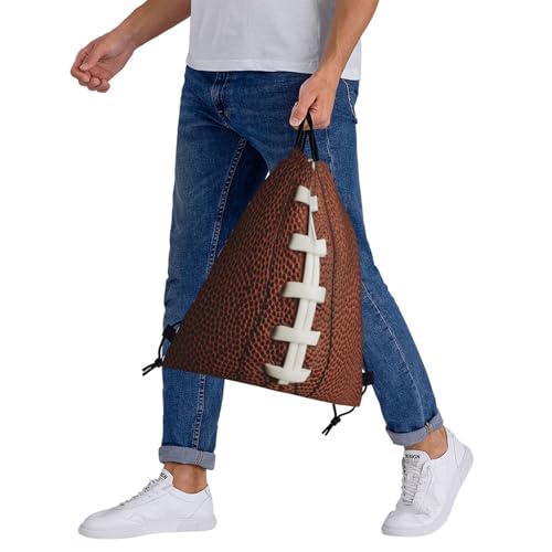 Football Drawstring Bag Sport Gym Backpack Beach Travel Sack Draw String Yoga Bag For Men Women - color: Football