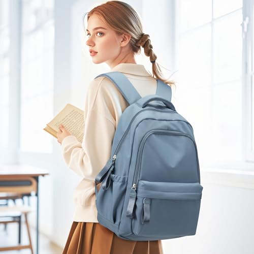 winspansy Small Backpack For School Girls Boys Aesthetic Lightweight Travel Daypack Simple Cute Backpack For Women Men College High School Bookbag Fit 14 Inch Laptop, Blue - color: A1-blue