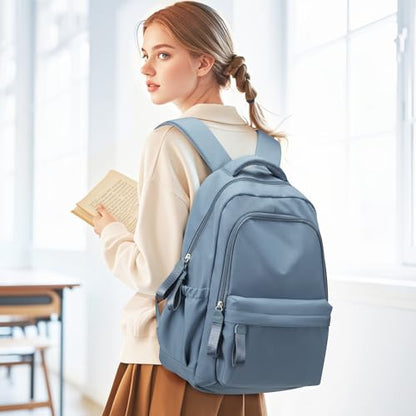 winspansy Small Backpack For School Girls Boys Aesthetic Lightweight Travel Daypack Simple Cute Backpack For Women Men College High School Bookbag Fit 14 Inch Laptop, Blue - color: A1-blue