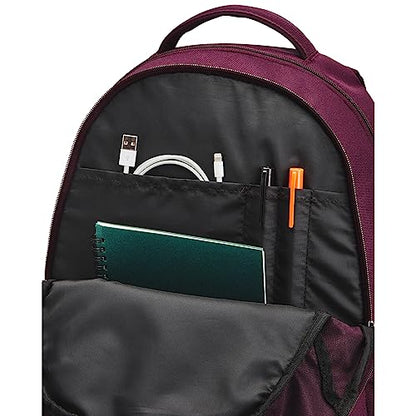 Under Armour Unisex Hustle 5.0 Backpack - color: (602) Dark Maroon / Green Screen / Misty Purple