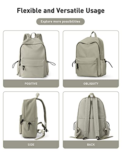 BJLFS Green School Backpack for Girls Water Resistant High School Book Bag Simple Backpack for Teens Boys Girls, Lightweight Simple Middle School Back Pack Daypack - color: Small Green
