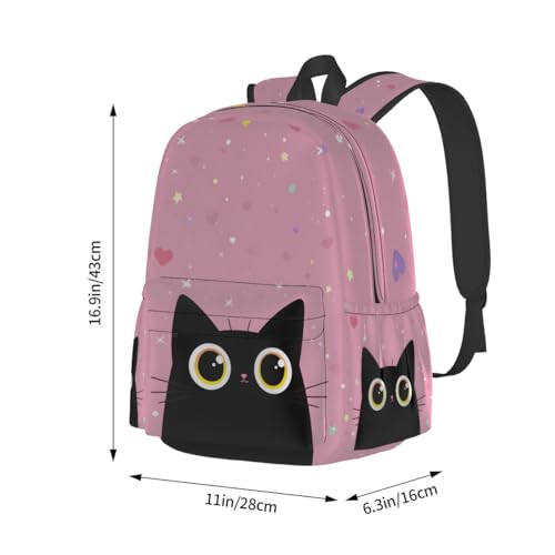 cfpolar 17 Inch Backpack Cute Cartoon Cats Laptop Bag Shoulder Bag School Bookbag Casual Daypack For Boys Girls,A-13 - color: D-13