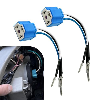 2PCS H4 HB2 9003 Wiring Harness Headlight Socket, 16AWG Headlight Connector, Pigtail Socket Female Plug, Fog Light Accessories for Car, Truck, Boat (Blue) - color: blue