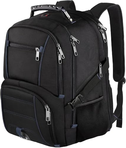 Extra Large 50L Travel Laptop Backpack, Computer bag Backbag, TSA Friendly Durable Big RFID Heavy Duty Business Tech Backpack Fits 17 Inch Laptops for Men Women - color: Blue